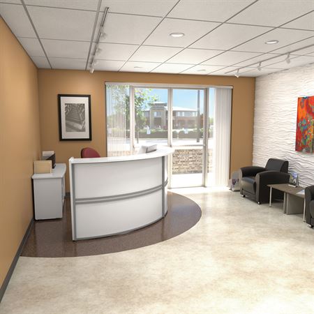 Marque Reception Desk 1-Unit Curved - 72"W x 32"D x 45.5"H