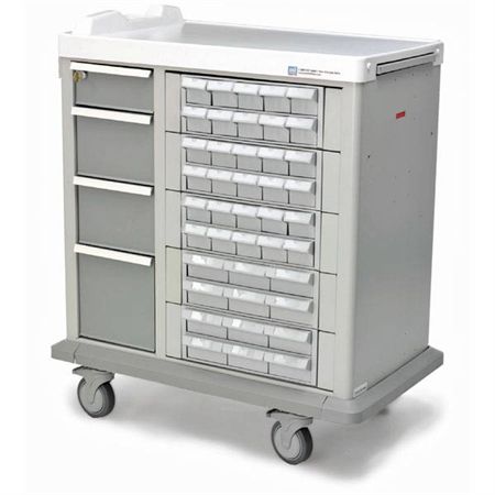 Medication Cassette Cart 2-Tier Cassette with 5" Bins - 16.5"W x 13.5"D x 6"H