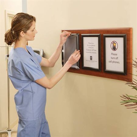 Black Frame Double Frame Messaging Board - 23.625"W x 16"H
