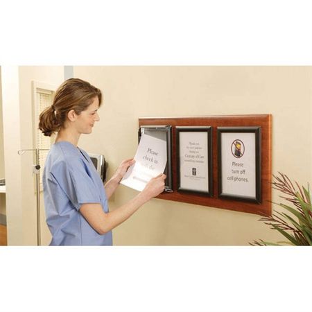 Black Frame Double Frame Messaging Board - 23.625"W x 16"H