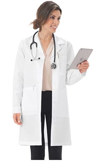 Encompass Group META Ladies Lab Coats - META White Women's Lab Coat, 37" Length, Size 12 - 1964-011-12