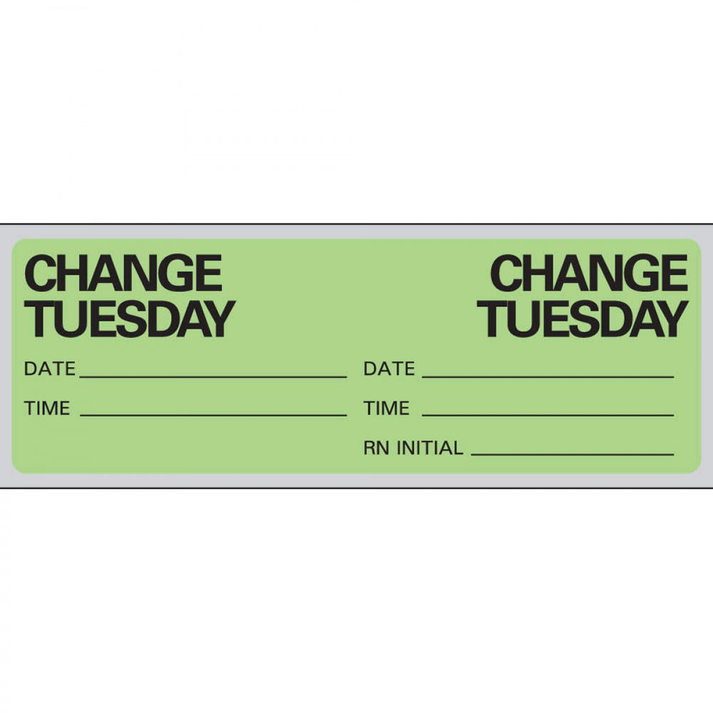 Iv Label Paper Permanent Change Tuesday 1" Core 2 15/16" X 1 Fl. Green 500 Per Roll