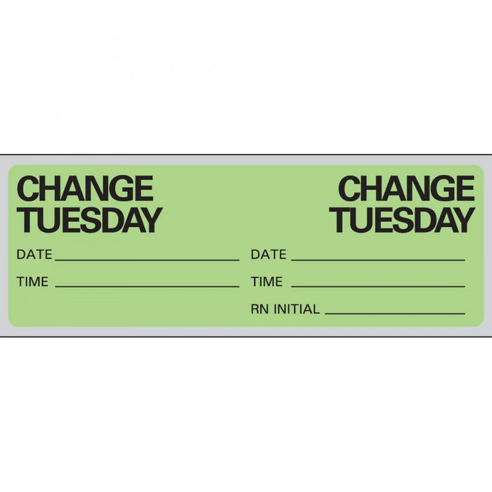 Iv Label Paper Permanent Change Tuesday 1" Core 2 15/16" X 1 Fl. Green 500 Per Roll