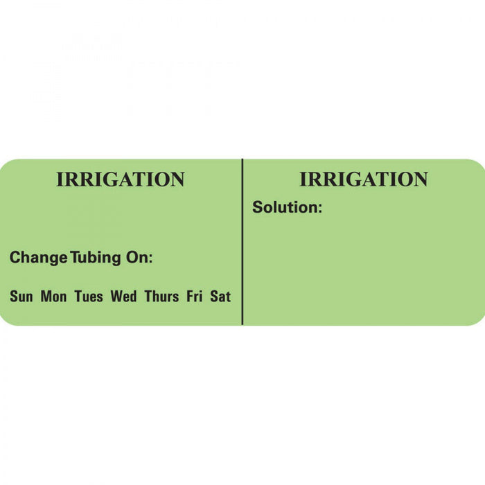 Iv Label Paper Permanent Irrigation 1" Core 2 15/16" X 1 Fl. Green 500 Per Roll