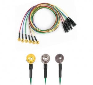 Natus Grass Reusable Tangle Free Cup Electrodes - Grass Reusable Electrode, Gold, 10 mm, 39" - 019-477500