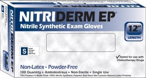 Innovative Healthcare Corporation NitriDerm EP 182 Series PF Nitrile Gloves - NitriDerm EP Nitrile Exam Gloves, 12" L, Size L - 182300