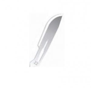 Exel International Stainless Steel Surgical Blades - BLADE, SURGICAL, SS, SIZE 22, 100/BX - EXE 29515