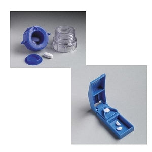 Tech-Med Pill Crusher and Pill Cutter - CUTTER, PILL, BLUE, STEEL BLADE - 6341