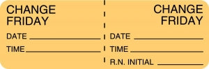 Centurion Centurion Nursing IV Tubing Labels - Beige (PMS 141) Change Friday Date / Time / RN Initials Label - NL1127