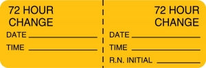 Centurion Centurion Nursing IV Tubing Labels - Fluorescent Orange 72 Hour Change Date / Time / Initial Label - NL884