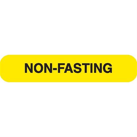 Phlebotomy/Specimen Receiving Labels NON-FASTING" - Yellow with black text - 1.625"W x 0.375"H