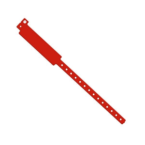 Medline Tamper Resistant Snap Closure ID Bands - 12" Write-On Vinyl ID Band, Adult, Red - NON050513