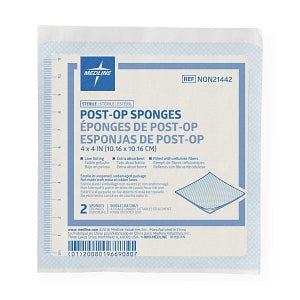 Medline Post-Op Sterile Gauze Sponges - Sterile Post-Op Gauze Sponge, 4" x 4" - NON21442