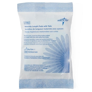 Medline Sterile Belted Maternity Pads with Tails - Sterile Maternity Pads with Tails, 11", Individually Wrapped, 12 Pads / Bag, 24 Bags / Case - NON241281SA