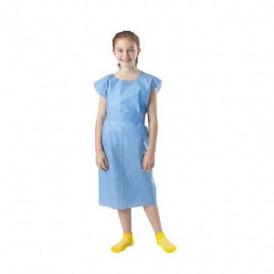 Medline Tissue Poly Tissue Pediatric Gowns - Tissue-Poly-Tissue Pediatric Gown, Blue, 21" x 36" - NON25363