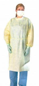 Medline Small and X-Small Isolation Gowns - SMS Isolation Gown, Yellow, Size S - NON27133