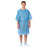 Medline Disposable Multilayer Patient Gowns - Short Sleeve Front Back Opening with Tie Multilayer Patient Gown, Blue, Size Extra Large - NON27146SLXL