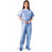 Medline Disposable Scrub Tops - Disposable Unisex Scrub Shirt with Round Neck, Size L, Blue - NON27212L