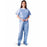 Medline Disposable Scrub Tops - Disposable Unisex Scrub Shirt with Round Neck, Size 3XL, Blue - NON27212XXXL