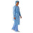 Medline Over-Head Full-Back Poly Coated Isolation Gowns - Poly-Coated Overhead Isolation Gown with Full Back and Thumb Loop Wrists, Blue, Size XL - NON27380XL