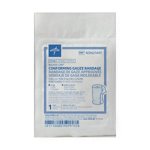 Medline Bulkee Lite Sterile Cotton Conforming Bandages - Bulkee Lite Sterile Gauze Bandage, 3" x 4.1 yd. - NON27497