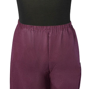 Medline Disposable Scrub Pants - Disposable Unisex Scrub Pants with Elastic Waist, Size S, Wine - NON37213S