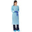 Medline Premium Polyethylene Fluid-Resistant Protective Gowns - Standard Polyethylene Isolation Gowns with Thumb Loop, Blue, Size XL - NONTH200B