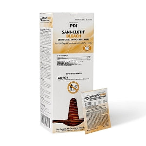 PDI Sani-Cloth Bleach Germicidal Disposable Wipes - Sani-Cloth Bleach Germicidal Disposable Wipes, 11.5" x 11.75", 40 X-Large Individual Packets per Box - U26595