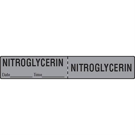 IV Tubing Medication Label Nitroglycerin