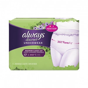 Procter and Gamble Always Discreet Max Protection Underwear - Always Discreet Underwear, Max, Size L - 10037000887574