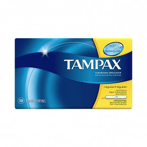 Procter & Gamble Tampax Cardboard Regular Tampons - Tampax Tampons, Regular, 10/Box, 48 Boxes / Case - 00073010208315