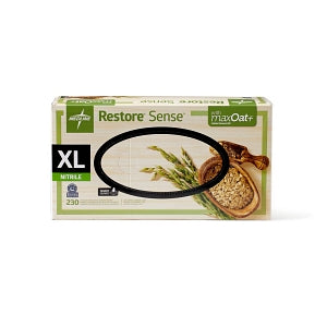Medline Restore Sense Powder-Free Nitrile Exam Gloves with Oatmeal - Restore Sense Powder-Free Nitrile Exam Gloves with Oatmeal, Size XL - OAT2587