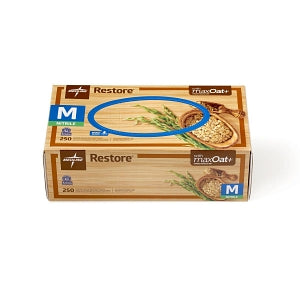 Medline Restore Powder-Free Nitrile Exam Gloves with Oatmeal - Restore Powder-Free Nitrile Exam Gloves with Oatmeal, Size M - OAT6802H
