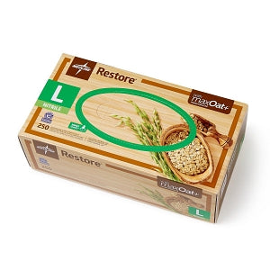 Medline Restore Powder-Free Nitrile Exam Gloves with Oatmeal - Restore Powder-Free Nitrile Exam Gloves with Oatmeal, Size L - OAT6803H