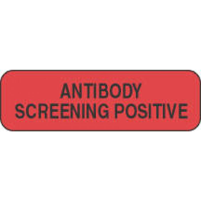 Label Paper Permanent Antibody Screening 1 1/4" X 3/8" Fl. Red 1000 Per Roll