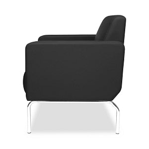 OFM Lounge Chair with Chrome Legs and Polyurethane Upholstery - Lounge Chair with Chrome Legs and Polyurethane Upholstery, Black - 3002-PU606