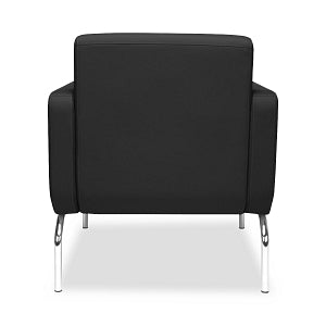 OFM Lounge Chair with Chrome Legs and Polyurethane Upholstery - Lounge Chair with Chrome Legs and Polyurethane Upholstery, Black - 3002-PU606