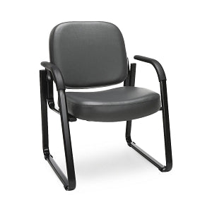 OFM 403 Vinyl Reception Chairs with Arms - Vinyl Reception Chair with Arms, Charcoal - 403-VAM-604