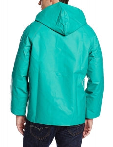 Onguard Chemtex Jacket PVC / Nylon / Polyester Jackets - JACKET, CHEM, GREEN, W / ATTACHED HOOD, M - 71034