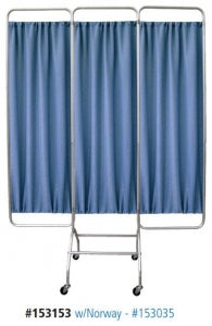 Omnimed 3-Section Mobile Screen Frame on Casters - FRAME, FOLDING, MOBILE, 3-SEC, W/CASTERS - 153153