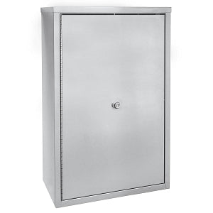 Omnimed Twin Door Narcotics Cabinet - Double-Door Stainless Steel Narcotics Cabinet, Single Key Lock, Two Shelves, 4" D x 11" W x 15" H - 181601
