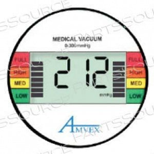 Ohio Medical / Amvex Vacuum Regulators - Amvex Vacuum Regulator, Digital Gauge for 0-300 mmHg with Lens - VR-DG-300MM
