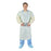 Halyard Light-Weight Tri-Layer Over-The-Head Isolation Gown - Light-Weight Overhead Gown with Thumb Hooks, Yellow, Size Universal - 32502