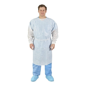 Halyard Poly-Coated Fluid-Resistant Gown - MBO-GWN, PLY, FLD RSTNT, YLLW, UNI, OVR / HD - 47003