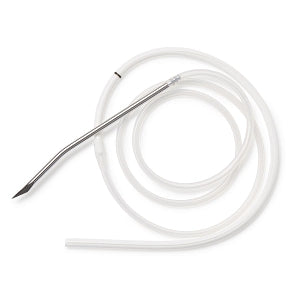 Medline Exuflow Round Wound Drains - 19 Fr (1/4") Exuflow Round Wound Drain, 3/4 Duct, Trocar - ORHUR195