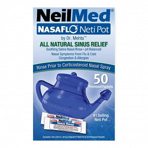Neilmed Pharmaceuticals Inc NasaFlo Neti Pot System - NasaFlo Neti Pot System with 50 Solution Packets - 7-05928-00816-8