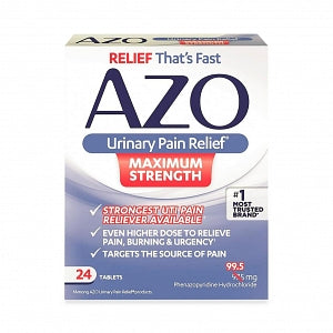 I-Health Inc AZO Urinary Pain Relief Tablets - AZO URINARY PAIN RLF TAB MAXSTRGTH 24/BX - 49973-0244-24