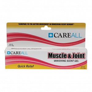 New World Imports CareAll Muscle and Joint Gel - Menthol 2.5% Muscle Rub Gel, Vanishing Scent, 3 oz. Tube - 51824-0014-03