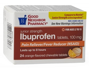 Amerisourcebergen Drug Corporation Ibuprofen - Orange Flavor Chewable Ibuprofen, 100 mg, 24 Tablets - 24385-0546-62