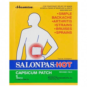 Hisamitsu Pharmaceutical Salonpas-Hot Capsaicin Patch - SALONPAS HOT CAPSICUM PATCH 3/BX - 46581-0700-03